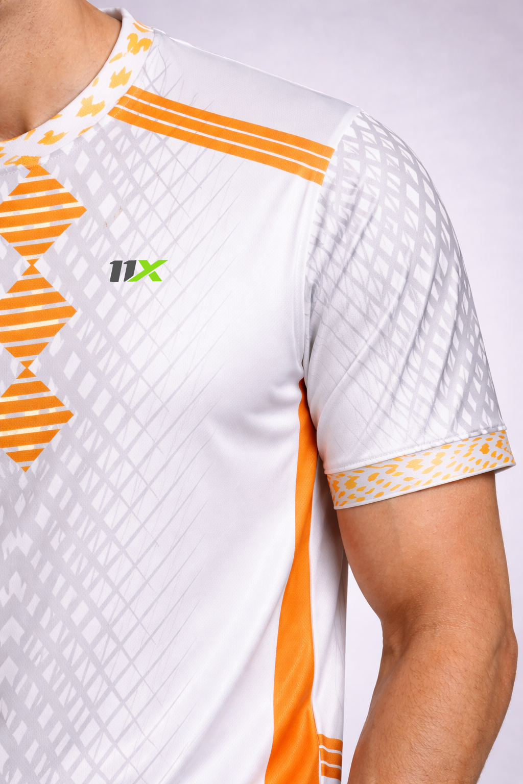 Men’s Premium Grey & Orange Sports T-Shirt