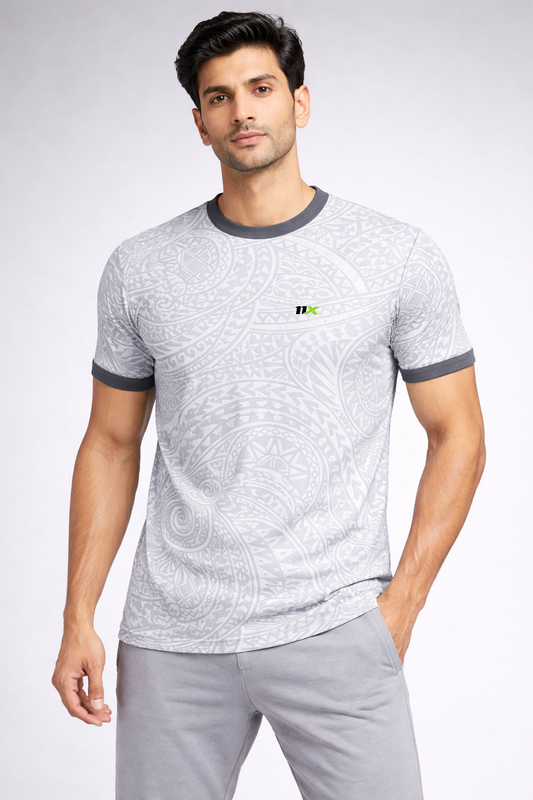 Men’s Printed Round Neck Activewear T-Shirt