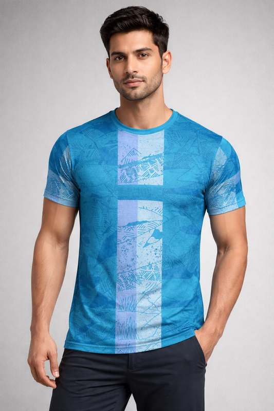Men’s Round Neck Performance T-Shirt – Lightweight Breathable Sportswear