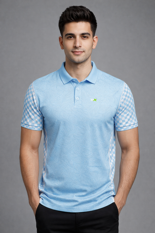 SkyBlue Performance Polo T-Shirt for Men