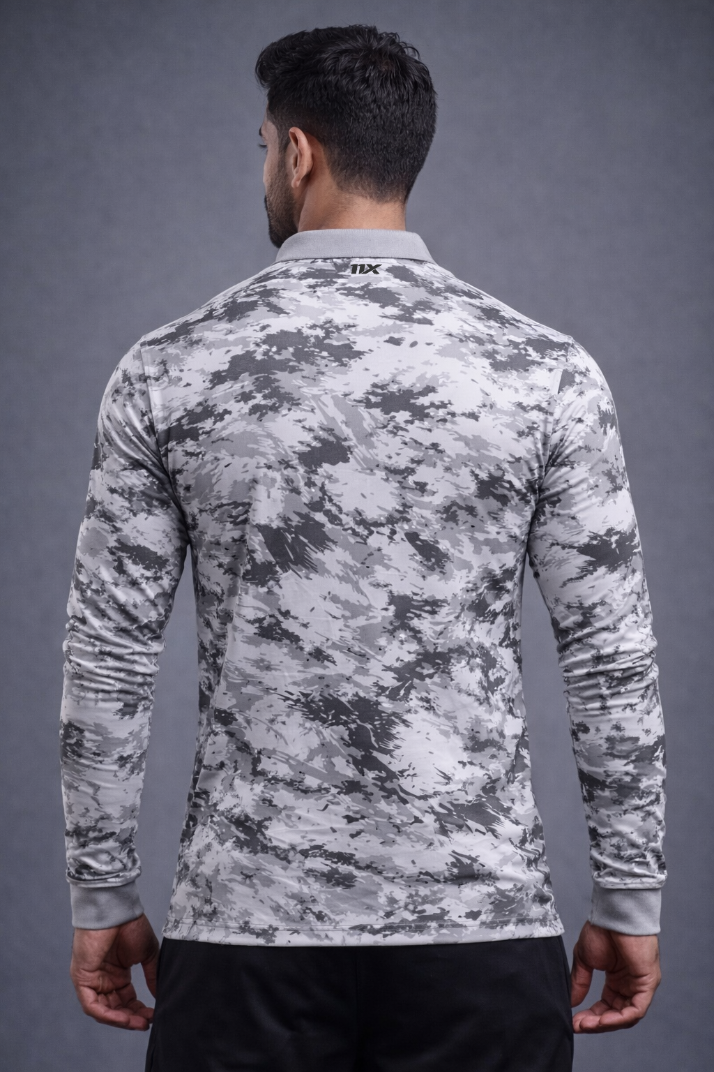 Grey Camo Performance Polo T-Shirt for Men