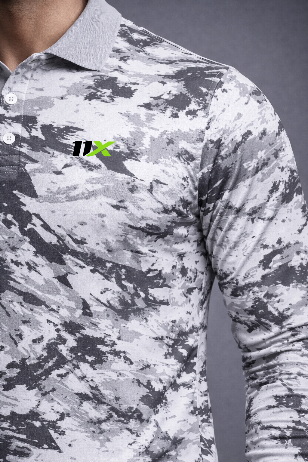 Grey Camo Performance Polo T-Shirt for Men