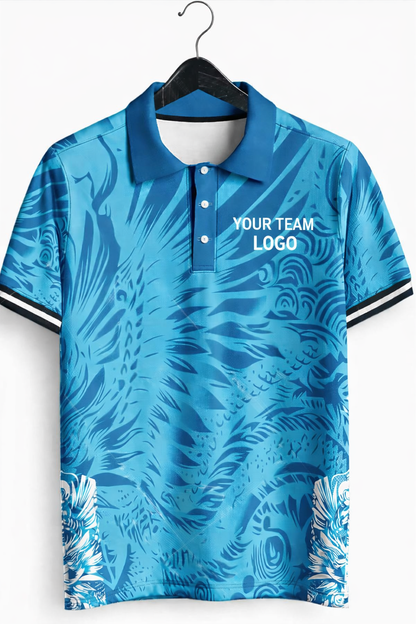 Custom Blue Sports Polo T-Shirt for Teams